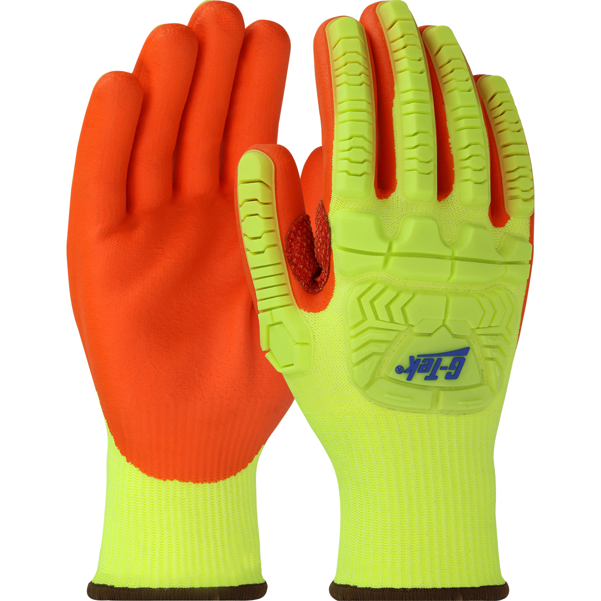 G-TEK HI-VIS IMPACT GLOVE NITRILE PALM - Dorsal Impact Gloves
